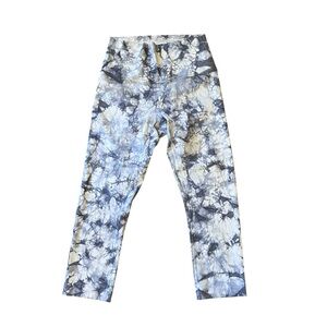 Lululemon Athletica Gray and White Tie-Dye Leggings Size 6